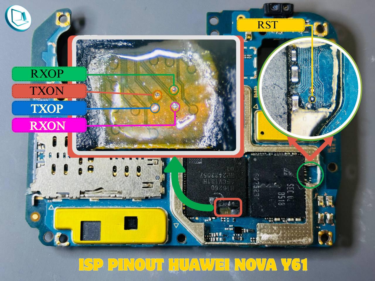 ISP Pinout Huawei Nova Y61_f
