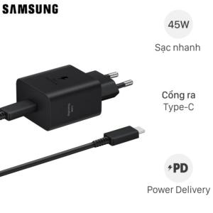 Bộ sạc nhanh Type-C PD 45W Samsung EP-T4511 kèm cáp Type C to Type C 5A